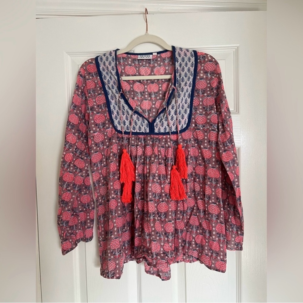 SZ Blockprints pink and blue top